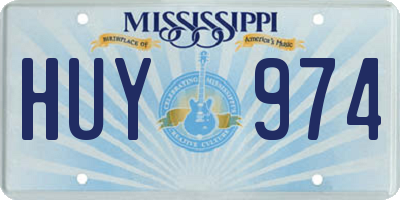 MS license plate HUY974