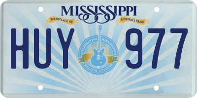 MS license plate HUY977