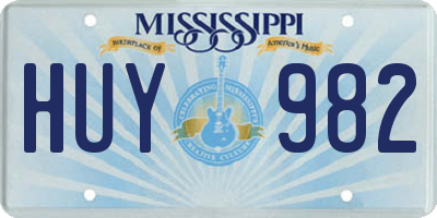 MS license plate HUY982