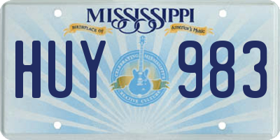 MS license plate HUY983