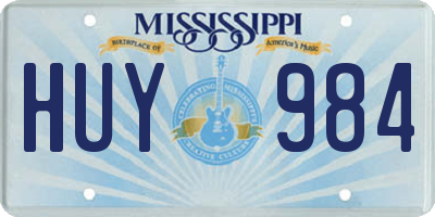 MS license plate HUY984