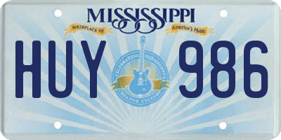MS license plate HUY986