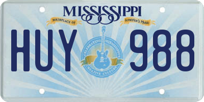 MS license plate HUY988