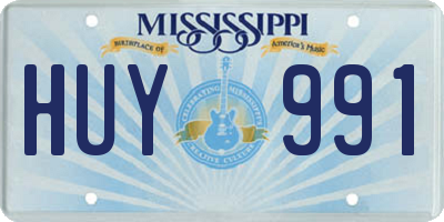MS license plate HUY991