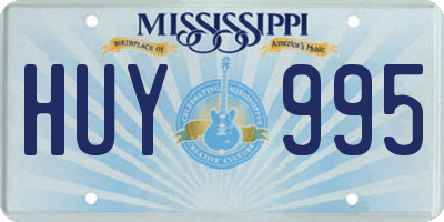 MS license plate HUY995
