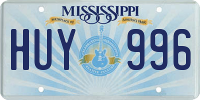MS license plate HUY996