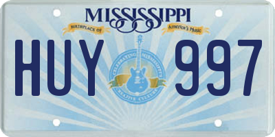 MS license plate HUY997