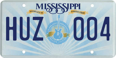 MS license plate HUZ004