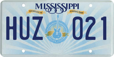 MS license plate HUZ021