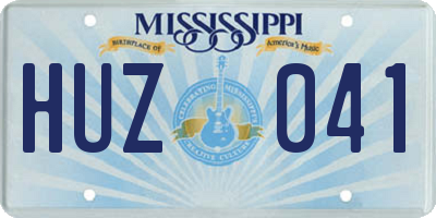 MS license plate HUZ041