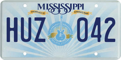 MS license plate HUZ042