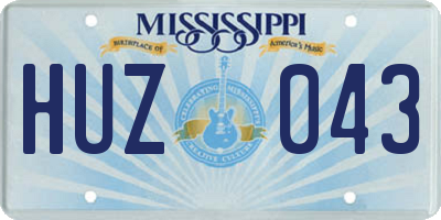 MS license plate HUZ043