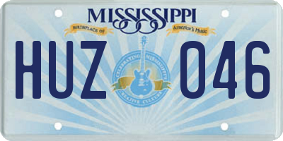 MS license plate HUZ046