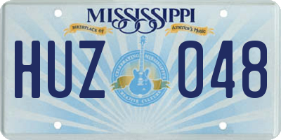 MS license plate HUZ048