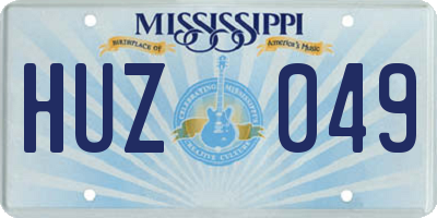 MS license plate HUZ049