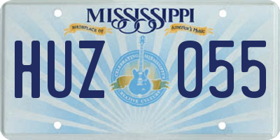 MS license plate HUZ055