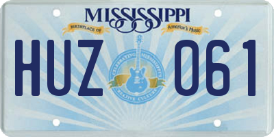 MS license plate HUZ061
