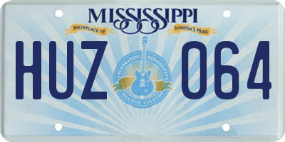 MS license plate HUZ064