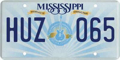 MS license plate HUZ065