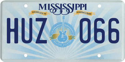 MS license plate HUZ066