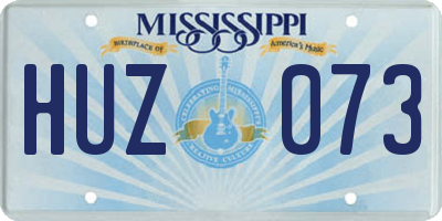 MS license plate HUZ073