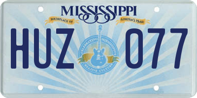 MS license plate HUZ077
