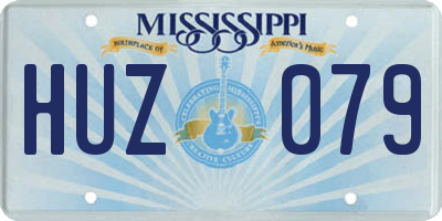 MS license plate HUZ079