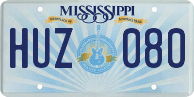 MS license plate HUZ080