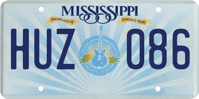 MS license plate HUZ086