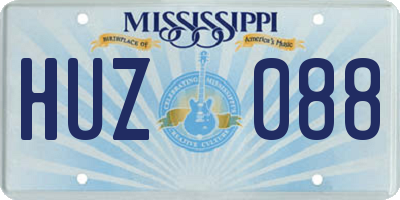 MS license plate HUZ088