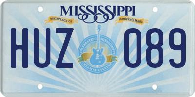 MS license plate HUZ089