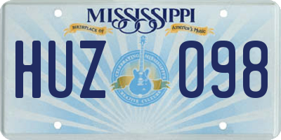 MS license plate HUZ098