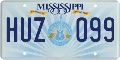 MS license plate HUZ099