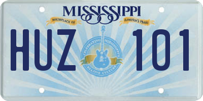 MS license plate HUZ101