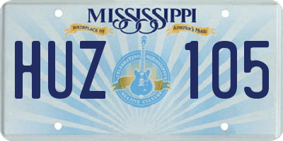 MS license plate HUZ105