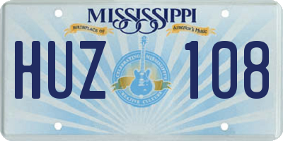 MS license plate HUZ108
