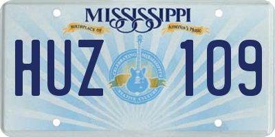 MS license plate HUZ109