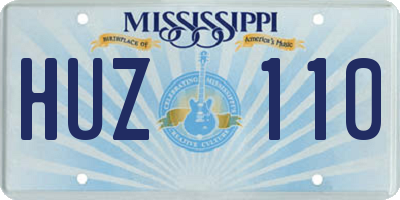 MS license plate HUZ110