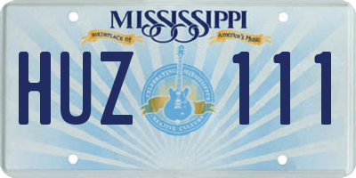 MS license plate HUZ111
