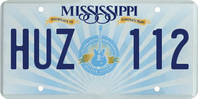 MS license plate HUZ112