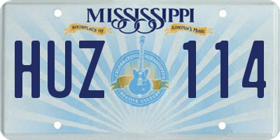 MS license plate HUZ114