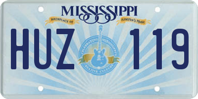 MS license plate HUZ119
