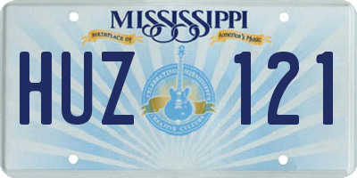 MS license plate HUZ121