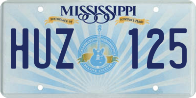 MS license plate HUZ125
