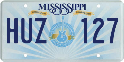 MS license plate HUZ127