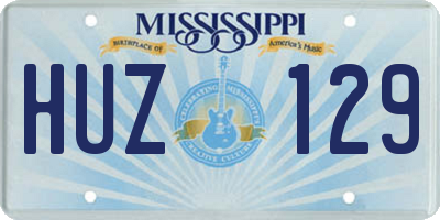 MS license plate HUZ129