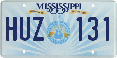 MS license plate HUZ131
