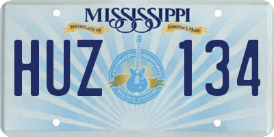 MS license plate HUZ134