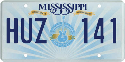 MS license plate HUZ141