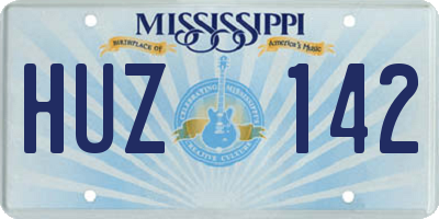 MS license plate HUZ142